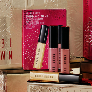 Bobbi Brown Nude Swipe-and-Shine Crushed Oil-Infused Gloss Trio (Worth £54)